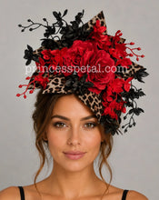 Load image into Gallery viewer, Red, black and leopard print
