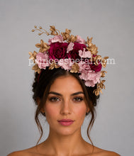 Load image into Gallery viewer, Burgundy, pink and gold
