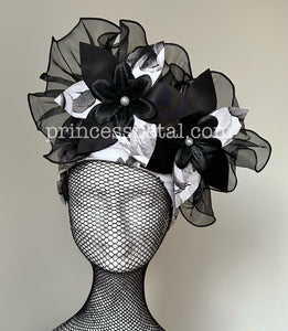 Black and white headpiece