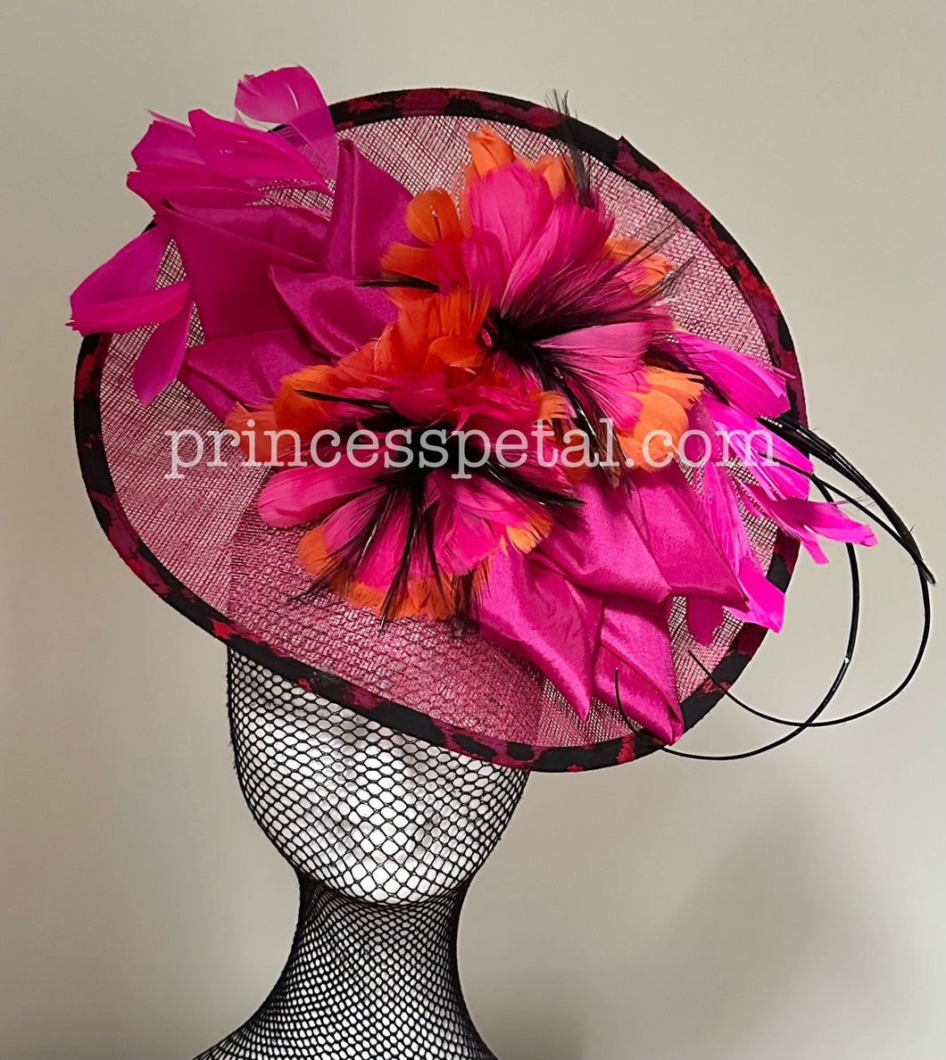 Pink, orange and black hatinator