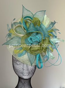 Blue green Fascinator
