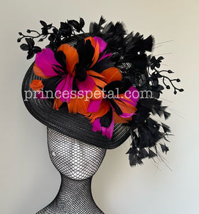 Black, pink and orange