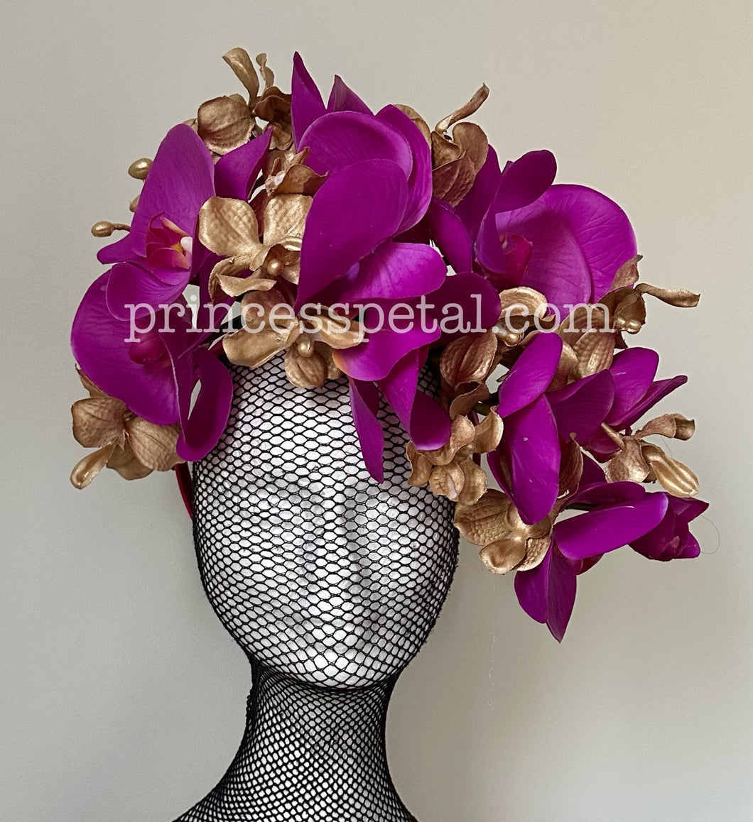 Pink and gold floating orchids