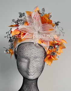 Orange, white and silver